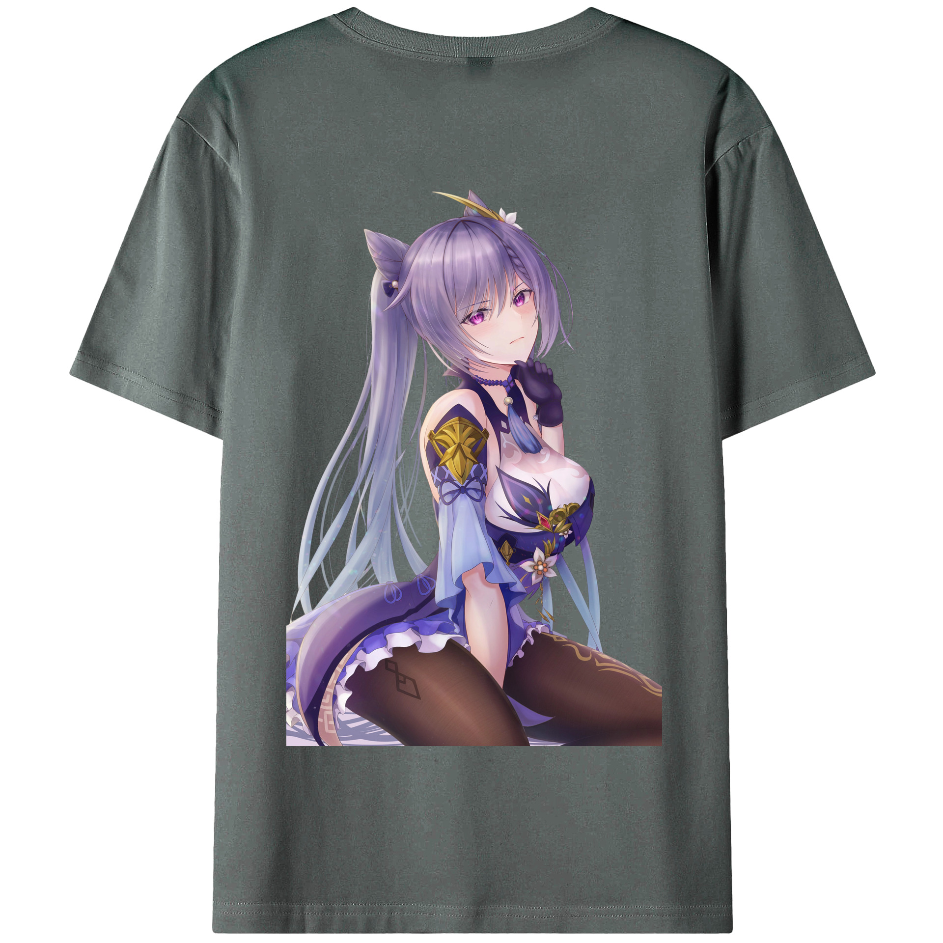げんし神 刻晴 こくせい genshin Kokusei 綿100％半袖Tシャツ（背面プリント）
